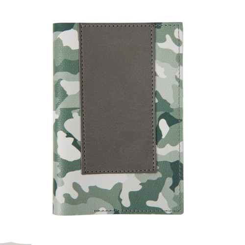 Обложка для паспорта,Military,серый камуфляж, кожа натуральная 100%