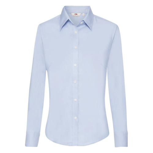 Рубашка Lady-Fit Long Sleeve Oxford Shirt, светло-голубой_S, 70% х/б, 30% п/э, 135 г/м2