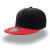 Бейсболка SNAP BACK, 6 клиньев, пластик. застежка, черный с красным, 100% п/э,100% х/б, 400 гр/м2
