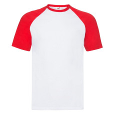 Футболка Short Sleeve Baseball T, белый с красным_L, 100% х/б, 160 г/м2