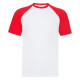 Футболка Short Sleeve Baseball T, белый с красным_L, 100% х/б, 160 г/м2