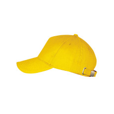 Бейсболка LONG BEACH, 5 клиньев, метал. застежка, желтый, 100% хлопок, плотность 260 г/м2