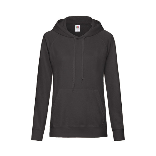 Толстовка женская LIGHTWEIGHT, черный_L, 80% хлопок, 20% полиэстер, 240 г/м2
