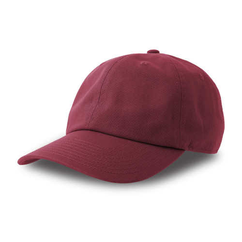 Бейсболка DAD HAT-S, 6 клиньев, металлическая застежка, бордовый, 80% хлопок, 20% переработанный хлопок, 270 г/м2