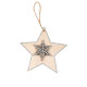 Украшение новогоднее Shine bright, 10*8 cм, фанера, бежевый, серебро