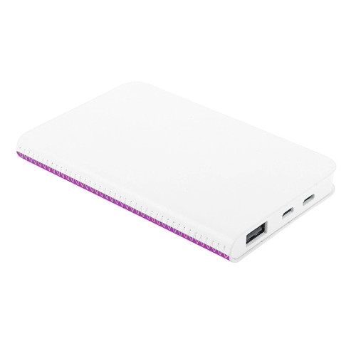 Универсальный аккумулятор Franki (5000mAh),белый с фиолетовым, 7,5х12,1х1,1см