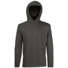 Футболка Long Sleeve Hooded T, светлый графит_2XL, 100% х/б, 160 г/м2