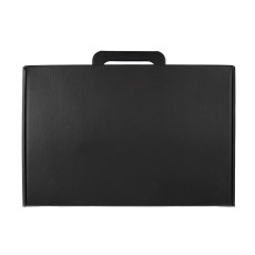 Коробка с ручкой подарочная, размер 37x25 x10 см,24x 36x 10 см, картон, самосборная, черная