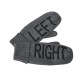 Варежки LEFT&RIGHT,  серый, L, акрил/флис внутри,  шеврон