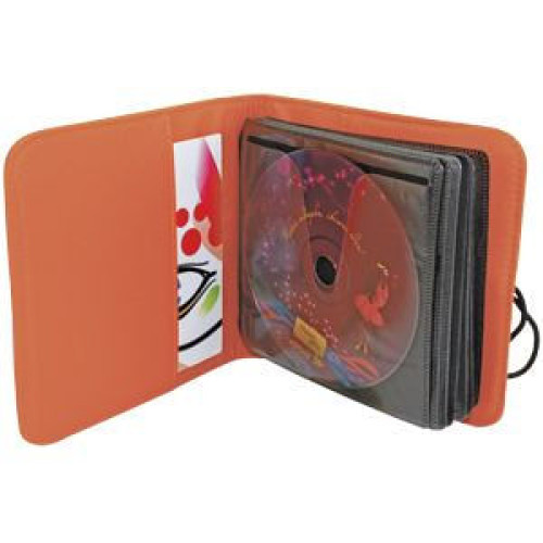 CD-холдер UNION для 24 дисков; оранжевый; 15,5х15х2 см; полиэстер; шелкография, лазерн. гравировка
