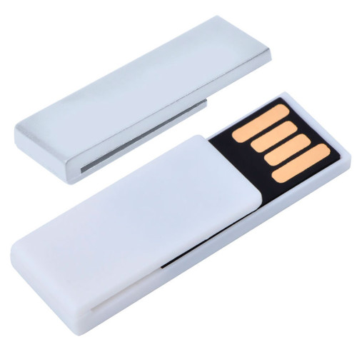 USB flash-карта Clip (8Гб),белая,3,8х1,2х0,5см,пластик