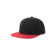 Бейсболка SNAP BACK-S, 6 клиньев, пластиковая застежка, черный+красный, 100% переработанный полиэстер 300 гр/м2