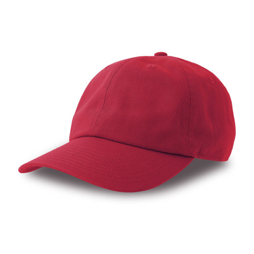 Бейсболка DAD HAT-S, 6 клиньев, металлическая застежка, красный, 80% хлопок, 20% переработанный хлопок, 270 г/м2