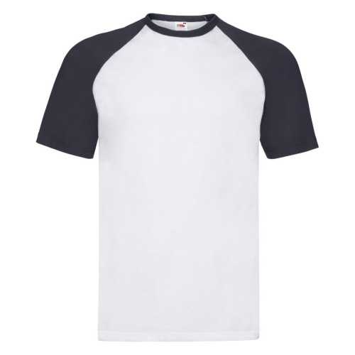 Футболка Short Sleeve Baseball T, белый с глубоким темно-синим_L, 100% х/б, 160 г/м2