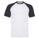 Футболка Short Sleeve Baseball T, белый с глубоким темно-синим_L, 100% х/б, 160 г/м2