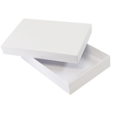 Коробка подарочная,  белый, 16х24х4  см,  кашированный картон, тиснение, конструкция крышка-дно