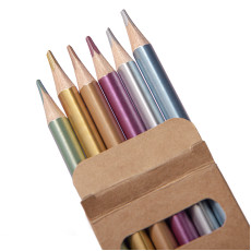 Цветные карандаши METALLIC, 6 цветов, дерево, картон