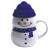 Кружка SNOWMAN с крышкой, белый с синим, 380мл, фарфор, силикон Кружка SNOWMAN с крышкой, белый с синим, 380мл, фарфор, силикон