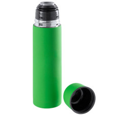Термос вакуумный Flask,сталь с покрытием софт тач, зеленый, 500 мл.