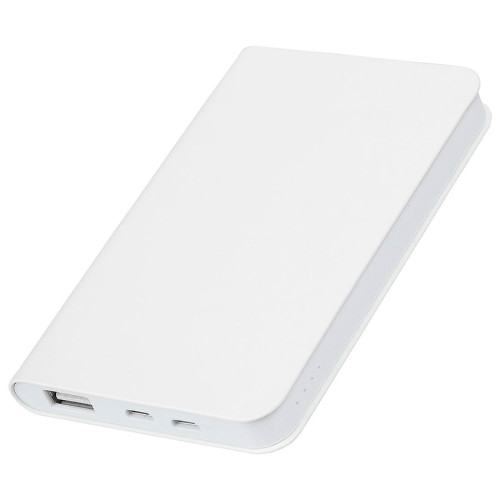 Универсальный аккумулятор Softi (5000mAh),белый, 7,5х12,1х1,1см, искусственная кожа, пластик