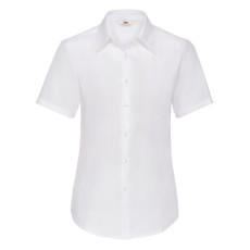 Рубашка Lady-Fit Short Sleeve Oxford Shirt, белый_L, 70% х/б, 30% п/э, 130 г/м2