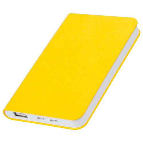 Универсальный аккумулятор Softi (5000mAh),желтый, 7,5х12,1х1,1см, искусственная кожа,пласт