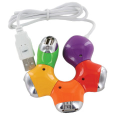 USB-разветвитель Трансформер; D=8 см; H=1,9 см; пластик