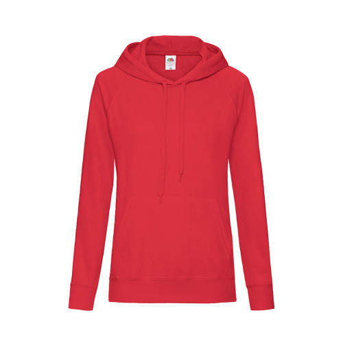 Толстовка женская LIGHTWEIGHT, красный_S, 80% хлопок, 20% полиэстер, 240 г/м2