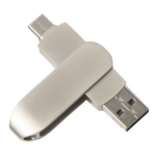 USB flash-карта CIRCLE OTG Type-C (8Гб), серебристая, 6,5х1,5х0,82 см, металл