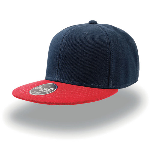 Бейсболка SNAP BACK, 6 клиньев, пластик. застежка, синий с красным, 100% п/э,100% х/б, 400 гр/м2