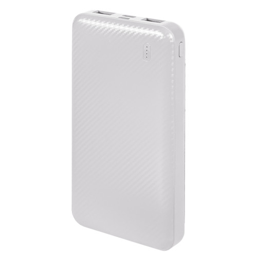 Универсальный аккумулятор Rib 10 (10000 мАч), белый, 13,5х6.8х1,5 см