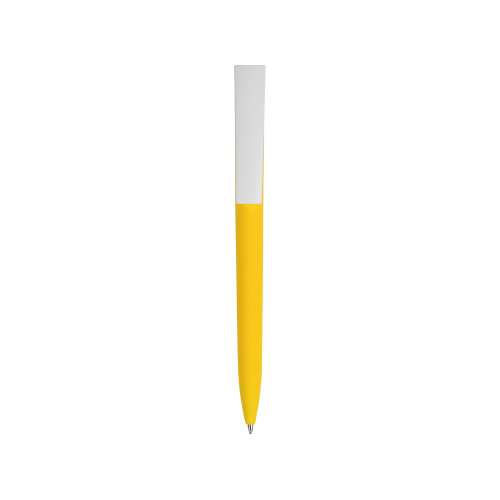 Ручка пластиковая soft-touch шариковая Zorro, желтый/белый