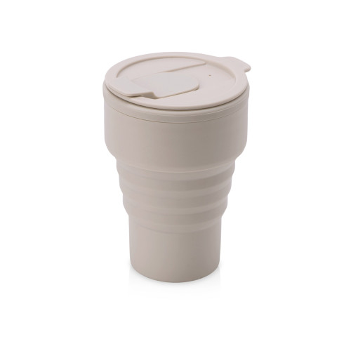 Силиконовый складной стакан GoCup, бежевый