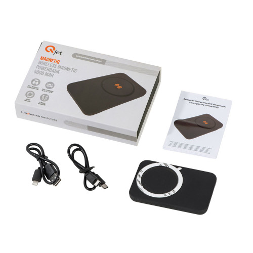 Магнитный беспроводной внешний аккумулятор MagnetIQ, 5000 mah, 10 W, серый Cool gray 7C