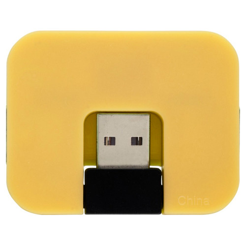 USB Hub Gaia на 4 порта, желтый