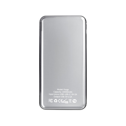 Внешний аккумулятор Forge, Evolt, металл, 10000mah, белый