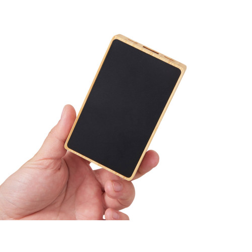 Внешний аккумулятор с подсветкой лого Reedia S2, 5000 mAh, бамбук, черный