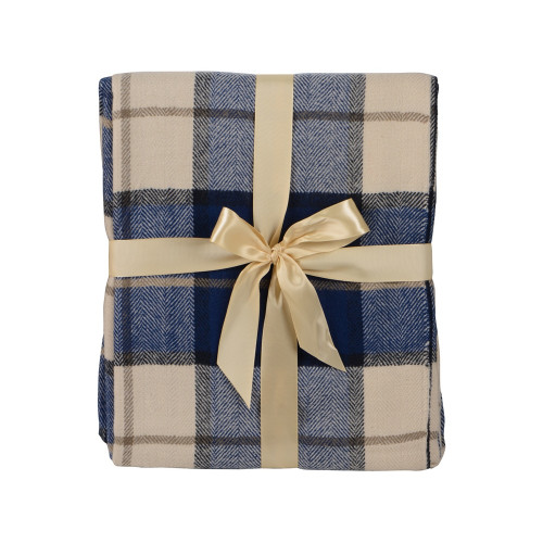Плед акриловый в клетку Tartan, черный