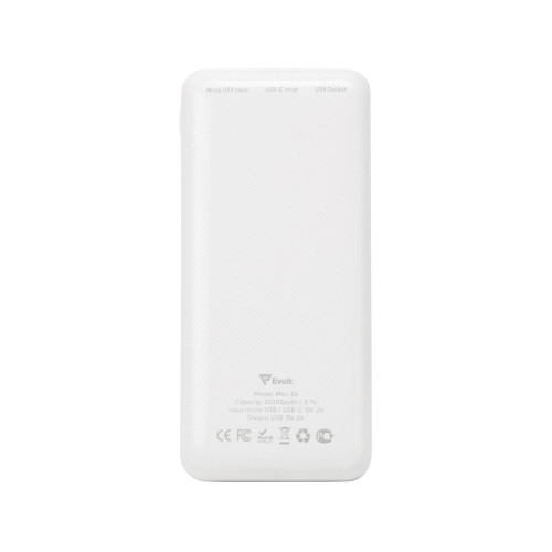 Внешний аккумулятор Evolt Mini-10, 10000 mAh, белый