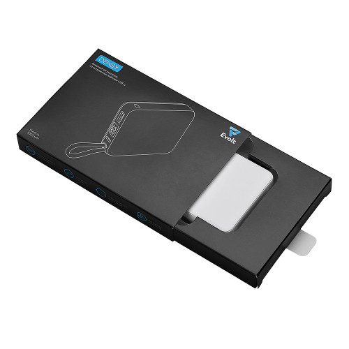 Внешний аккумулятор со встроенным кабелем USB-C Дэнси, 5000 мАч, белый