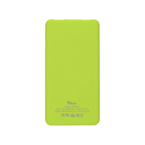 Портативное зарядное устройство Reserve с USB Type-C, 5000 mAh, зеленое яблоко