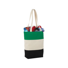 Хлопковая сумка Colour Block, зеленый/бежевый/черный