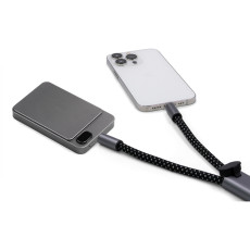 Ремешок-держатель для телефона с зарядным кабелем USB-C - USB-C Lany Wristband Charge Eco, серый