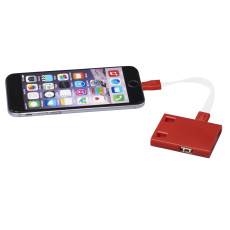 USB Hub и кабели 3-в-1, красный