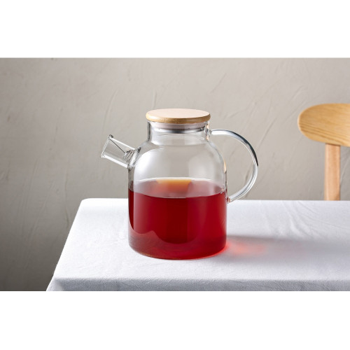 Стеклянный чайник с бамбуковой крышкой Sencha M