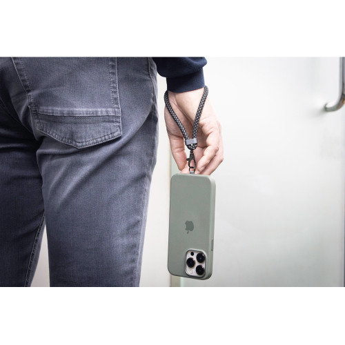 Ремешок-держатель для телефона с зарядным кабелем USB-C - USB-C Lany Wristband Charge Eco, серый