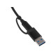 USB-хаб Link с коннектором 2-в-1 USB-C и USB-A, 2.0/3.0, черный