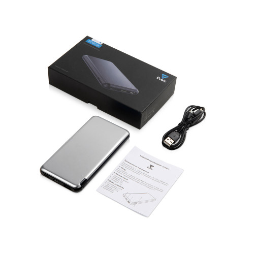 Внешний аккумулятор Forge, Evolt, металл, 10000mah, белый