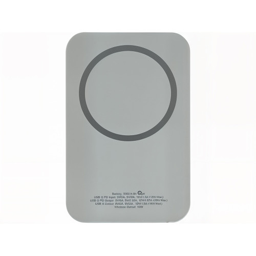 Магнитный беспроводной внешний аккумулятор MagnetIQ, 5000 mah, 10 W, серый Cool gray 7C