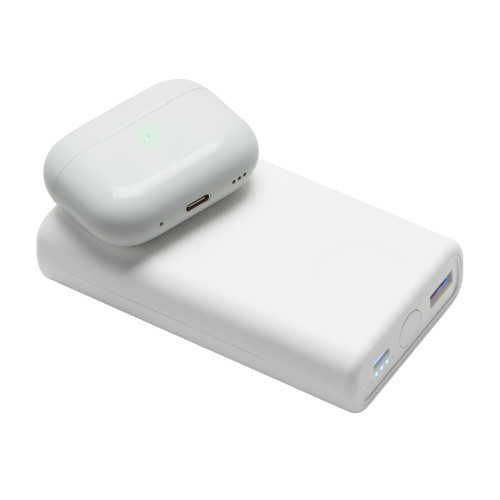 Внешний беспроводной аккумулятор 2-в-1 с функцией зарядки Apple Watch, QC/PD AtomIQ, 10000 мАч, белый